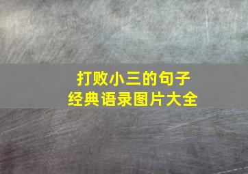 打败小三的句子经典语录图片大全