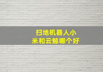 扫地机器人小米和云鲸哪个好