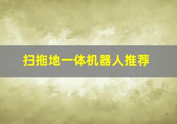 扫拖地一体机器人推荐