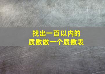 找出一百以内的质数做一个质数表