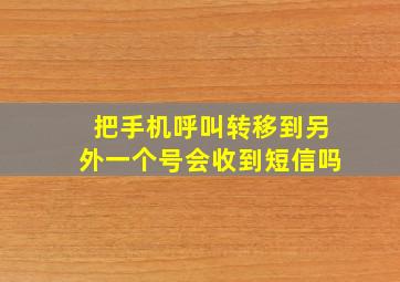 把手机呼叫转移到另外一个号会收到短信吗