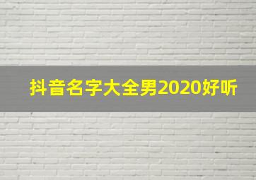 抖音名字大全男2020好听