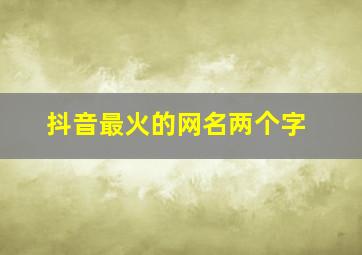 抖音最火的网名两个字