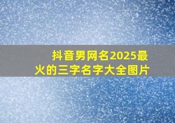 抖音男网名2025最火的三字名字大全图片