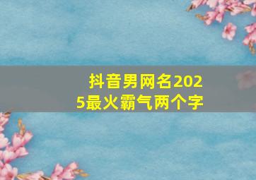 抖音男网名2025最火霸气两个字