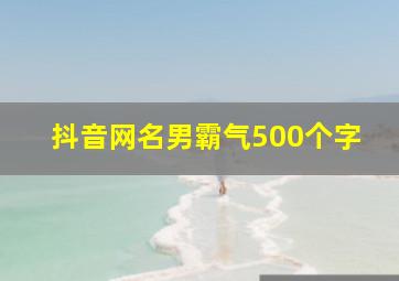 抖音网名男霸气500个字