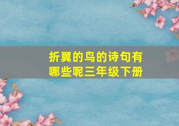 折翼的鸟的诗句有哪些呢三年级下册