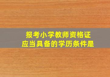 报考小学教师资格证应当具备的学历条件是