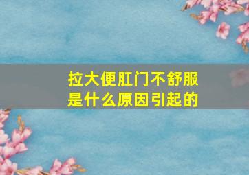 拉大便肛门不舒服是什么原因引起的