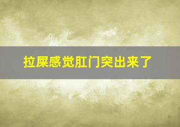 拉屎感觉肛门突出来了