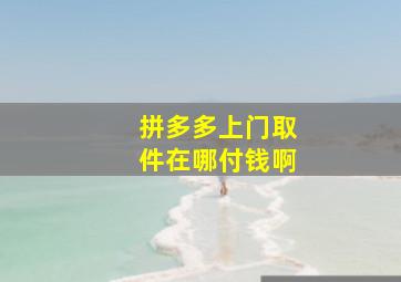 拼多多上门取件在哪付钱啊