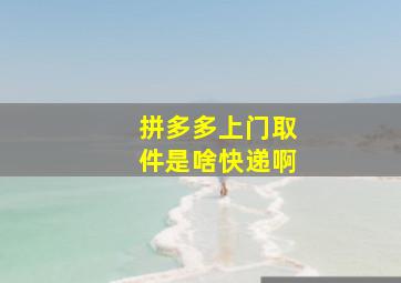 拼多多上门取件是啥快递啊