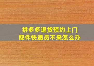 拼多多退货预约上门取件快递员不来怎么办