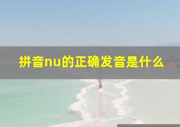 拼音nu的正确发音是什么