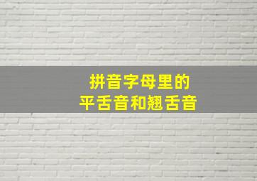 拼音字母里的平舌音和翘舌音