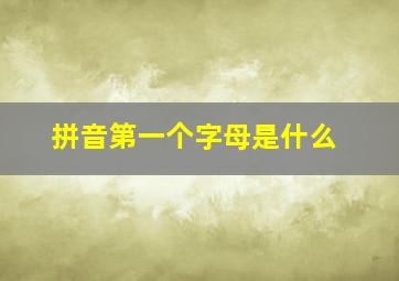 拼音第一个字母是什么