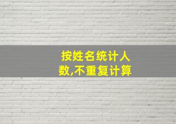 按姓名统计人数,不重复计算