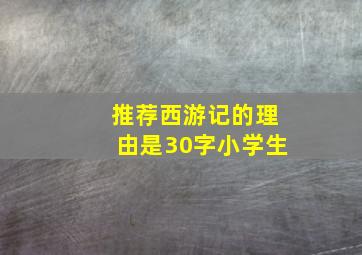 推荐西游记的理由是30字小学生