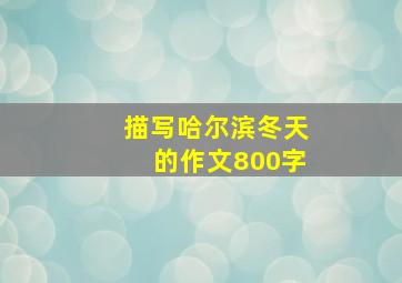 描写哈尔滨冬天的作文800字