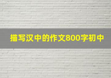 描写汉中的作文800字初中