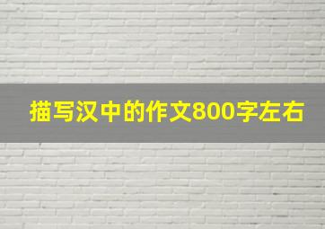 描写汉中的作文800字左右