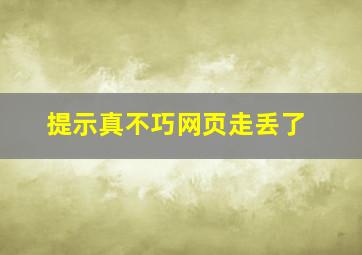 提示真不巧网页走丢了