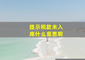 提示税款未入库什么意思啊