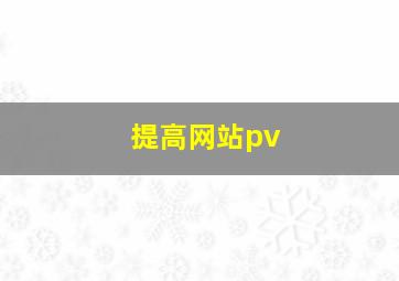 提高网站pv