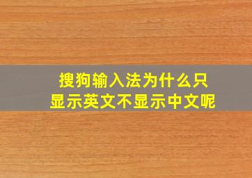 搜狗输入法为什么只显示英文不显示中文呢