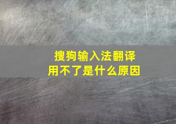 搜狗输入法翻译用不了是什么原因