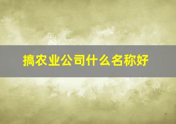 搞农业公司什么名称好