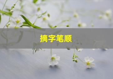 摘字笔顺