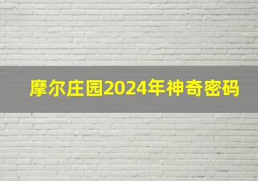 摩尔庄园2024年神奇密码