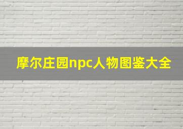 摩尔庄园npc人物图鉴大全