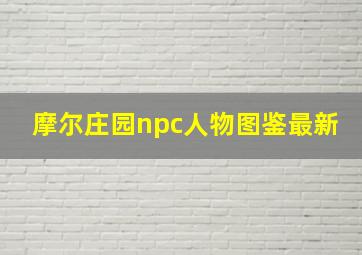 摩尔庄园npc人物图鉴最新