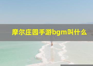 摩尔庄园手游bgm叫什么