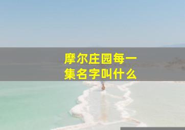 摩尔庄园每一集名字叫什么