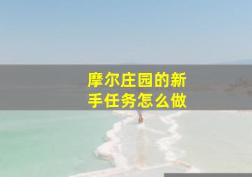 摩尔庄园的新手任务怎么做