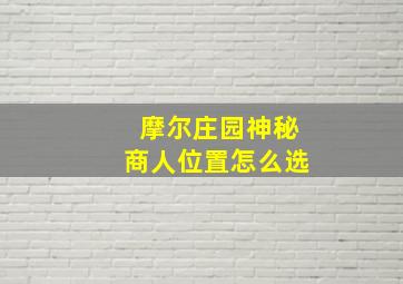 摩尔庄园神秘商人位置怎么选