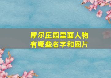 摩尔庄园里面人物有哪些名字和图片