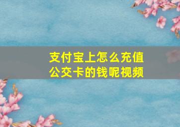 支付宝上怎么充值公交卡的钱呢视频