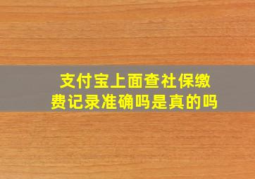 支付宝上面查社保缴费记录准确吗是真的吗