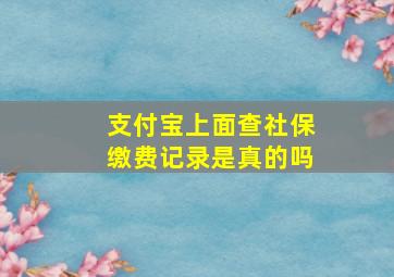 支付宝上面查社保缴费记录是真的吗