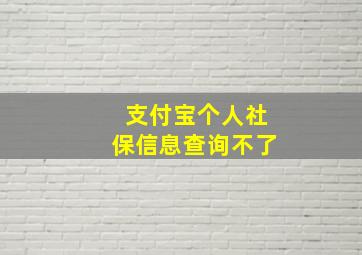 支付宝个人社保信息查询不了