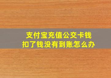 支付宝充值公交卡钱扣了钱没有到账怎么办