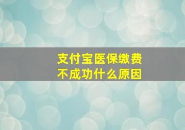 支付宝医保缴费不成功什么原因