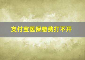 支付宝医保缴费打不开