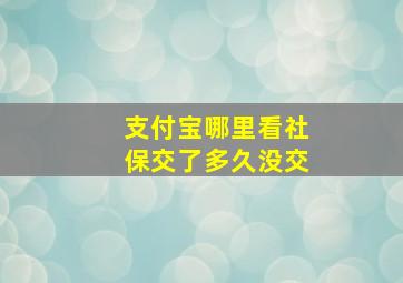 支付宝哪里看社保交了多久没交