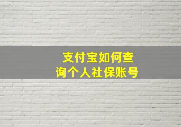 支付宝如何查询个人社保账号