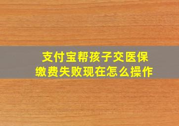 支付宝帮孩子交医保缴费失败现在怎么操作